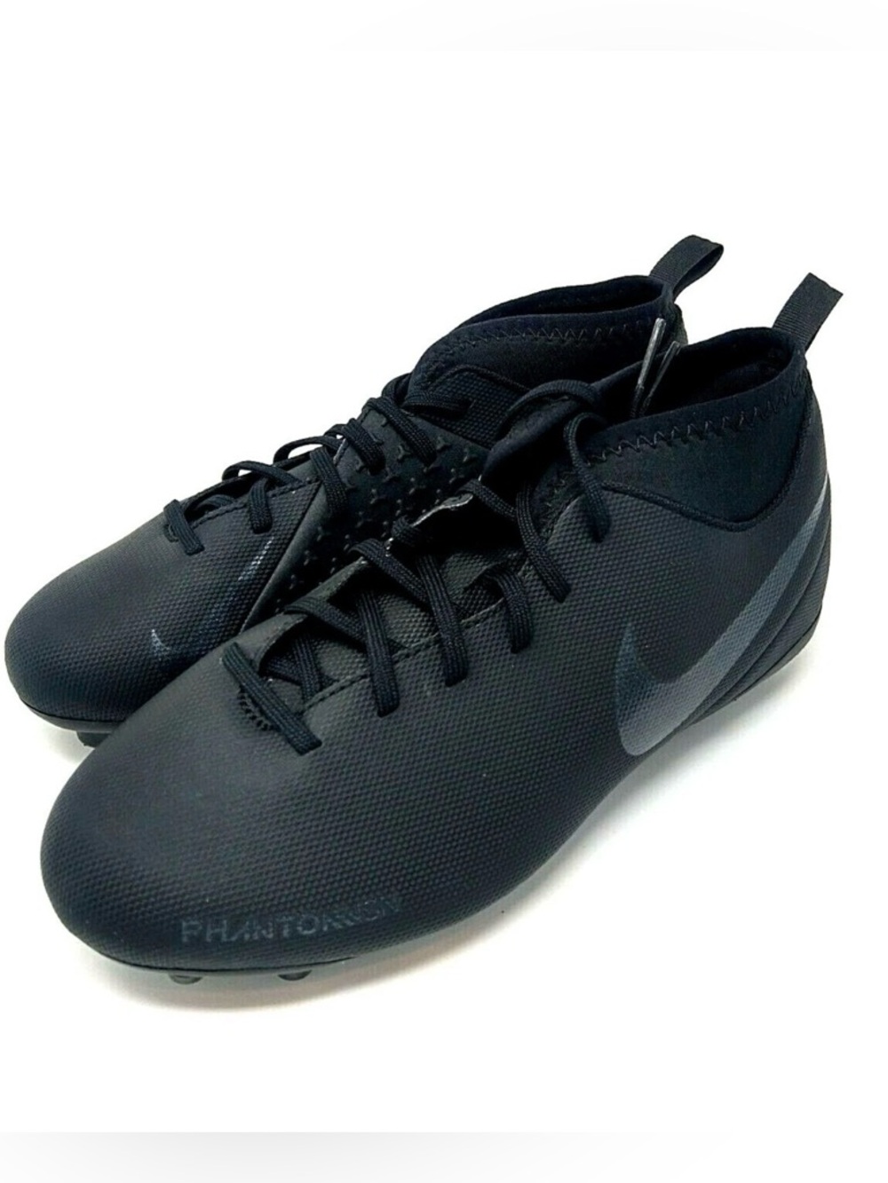 Nike JR Phantom VSN Club DF FG Black & Blue Soccer AO3288 001 Size 1Y EU 32